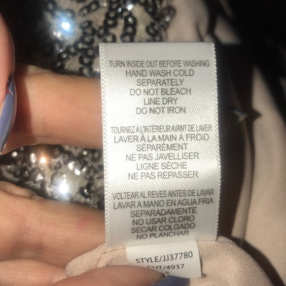 JULIA JORDAN Silver Metallic sequin mini Dress 2 NWT - Picture 11 of 14